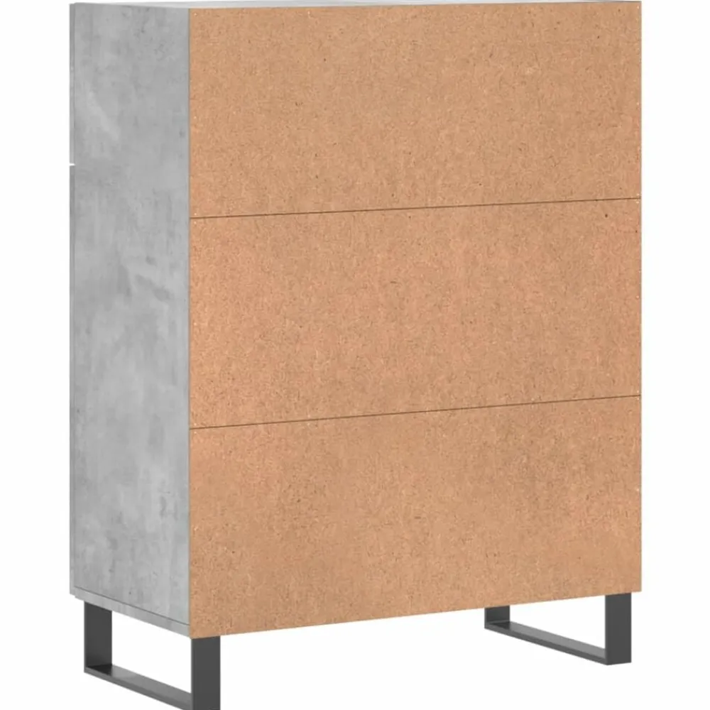 vidaXL Armarios Y Almacenamiento-Aparador de madera de ingeniería gris hormigón 69,5x34x90 cm