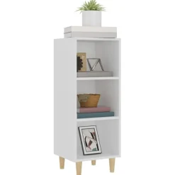 vidaXL Aparador de madera contrachapada 34,5x32,5x90 cm Blanco Outlet