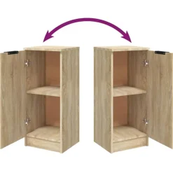 vidaXL Aparador de madera contrachapada 30x30x70 cm Roble Sonoma Discount