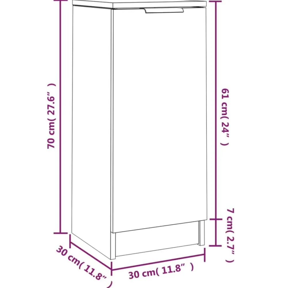 vidaXL Aparador de madera contrachapada 30x30x70 cm Roble Sonoma Discount