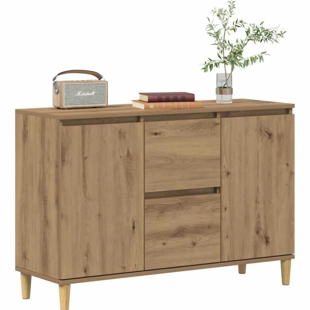 vidaXL Armarios Y Almacenamiento-Aparador de madera de ingeniería 102x35x70 cm