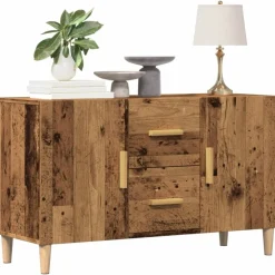 vidaXL Aparador de madera de ingeniería envejecida 100x36x60 cm Madera antigua Sale