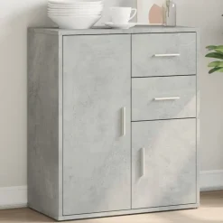 vidaXL Aparador de madera de ingeniería gris hormigón 60x31x70 cm Gris hormig&oacute;n New