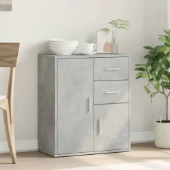 vidaXL Aparador de madera de ingeniería gris hormigón 60x31x70 cm Gris hormig&oacute;n New