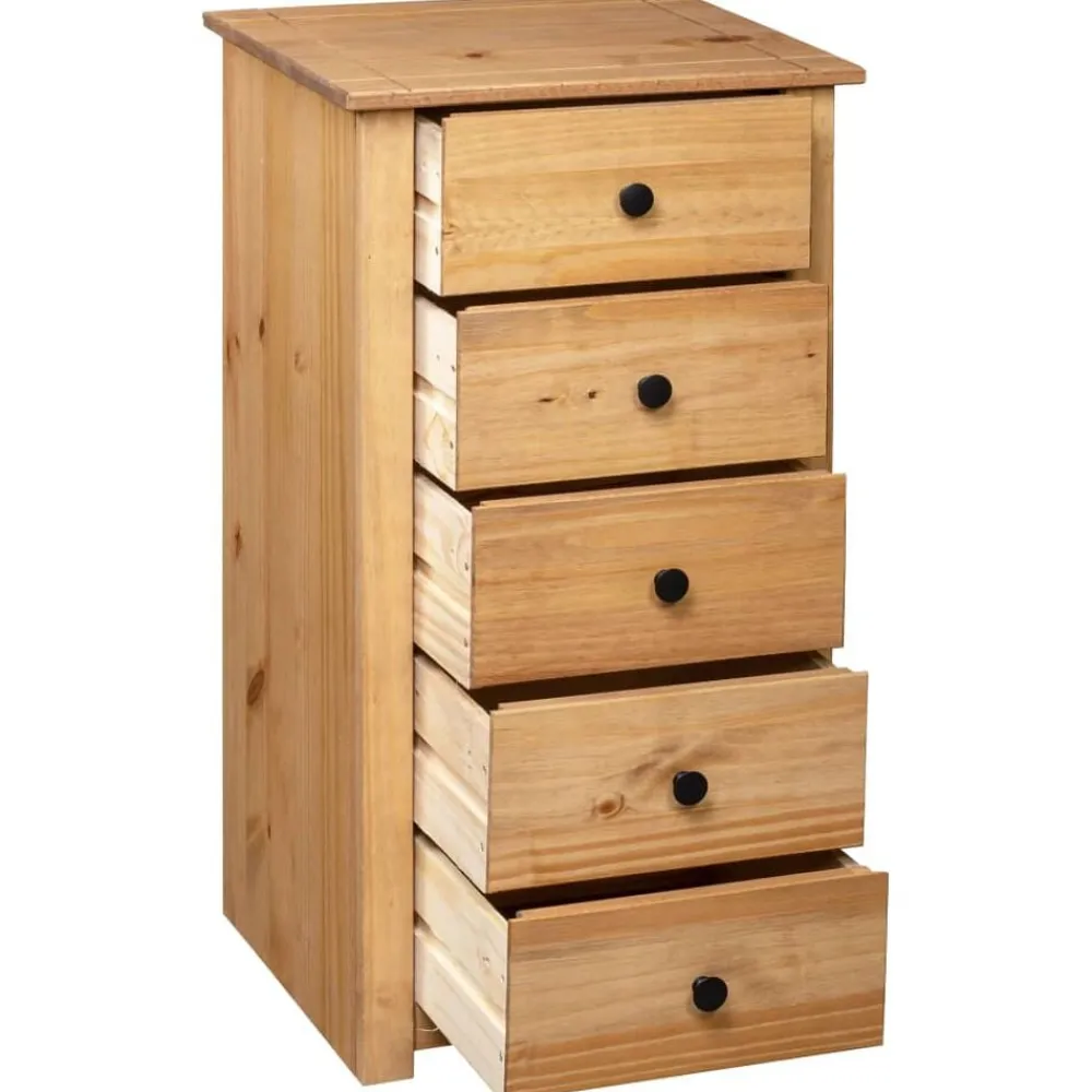 vidaXL Armarios Y Almacenamiento-Aparador de madera maciza de pino estilo Panamá 46x40x89 cm