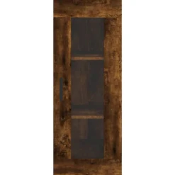vidaXL Aparador de madera contrachapada 34,5x34x180 cm Roble ahumado