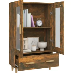 vidaXL Armarios Y Almacenamiento-Aparador de madera contrachapada 70x31x115 cm