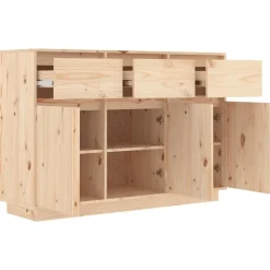 vidaXL Aparador de madera maciza de pino 111x36x75 cm Natural Hot