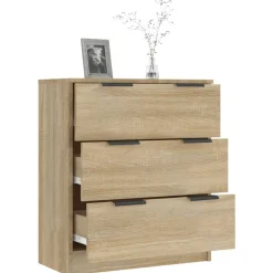 vidaXL Armarios Y Almacenamiento-Aparador de madera contrachapada color 60x30x70 cm