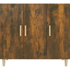 vidaXL Aparador de madera de ingeniería 90x34x80 cm Roble ahumado Sale
