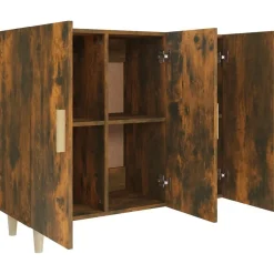 vidaXL Aparador de madera de ingeniería 90x34x80 cm Roble ahumado Sale