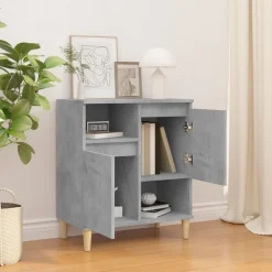 vidaXL Aparador de madera contrachapada gris hormigón 60x35x70 cm Gris hormigón Sale