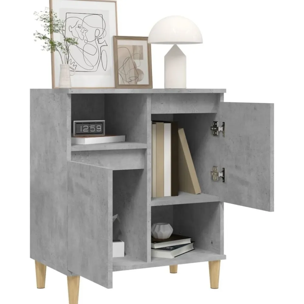 vidaXL Aparador de madera contrachapada gris hormigón 60x35x70 cm Gris hormigón Sale