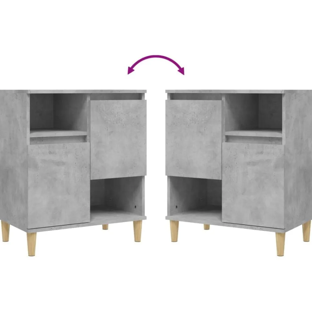 vidaXL Aparador de madera contrachapada gris hormigón 60x35x70 cm Gris hormigón Sale