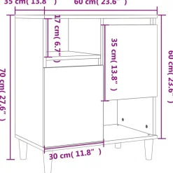 vidaXL Aparador de madera contrachapada gris hormigón 60x35x70 cm Gris hormigón Sale