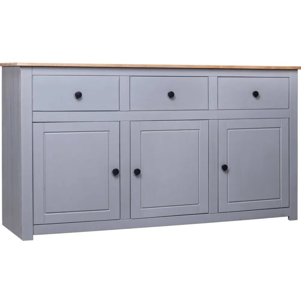 vidaXL Armarios Y Almacenamiento-Aparador de madera maciza pino estilo Panamá 135x40x80 cm