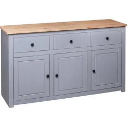 vidaXL Armarios Y Almacenamiento-Aparador de madera maciza pino estilo Panamá 135x40x80 cm