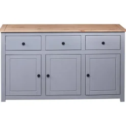 vidaXL Armarios Y Almacenamiento-Aparador de madera maciza pino estilo Panamá 135x40x80 cm