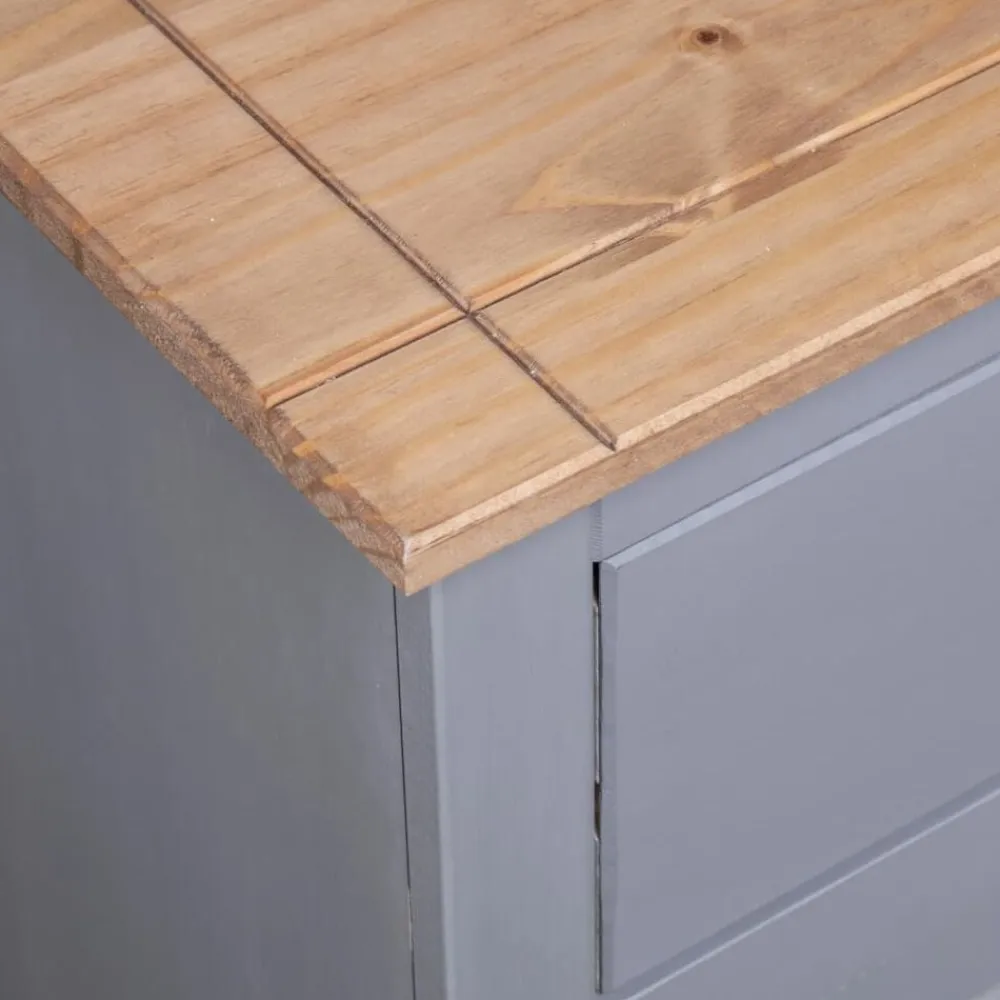 vidaXL Armarios Y Almacenamiento-Aparador de madera maciza pino estilo Panamá 135x40x80 cm