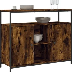 vidaXL Armarios Y Almacenamiento-Aparador de madera de ingeniería 100x35x80 cm