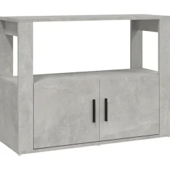vidaXL Aparador de madera contrachapada gris hormigón 80x30x60 cm Gris hormigón Outlet