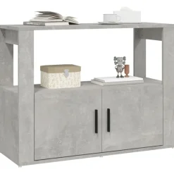 vidaXL Aparador de madera contrachapada gris hormigón 80x30x60 cm Gris hormigón Outlet