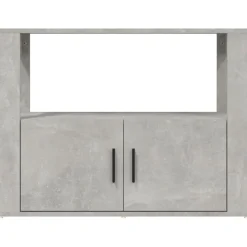 vidaXL Aparador de madera contrachapada gris hormigón 80x30x60 cm Gris hormigón Outlet