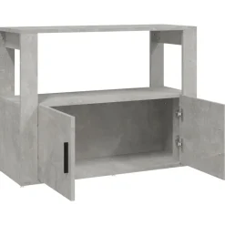vidaXL Aparador de madera contrachapada gris hormigón 80x30x60 cm Gris hormigón Outlet