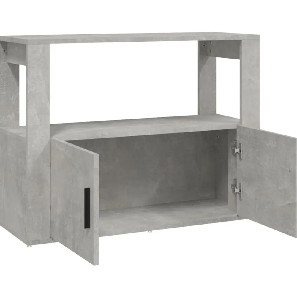 vidaXL Aparador de madera contrachapada gris hormigón 80x30x60 cm Gris hormigón Outlet