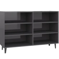 vidaXL Aparador de madera contrachapada 103,5x35x70 cm gris brillante Discount