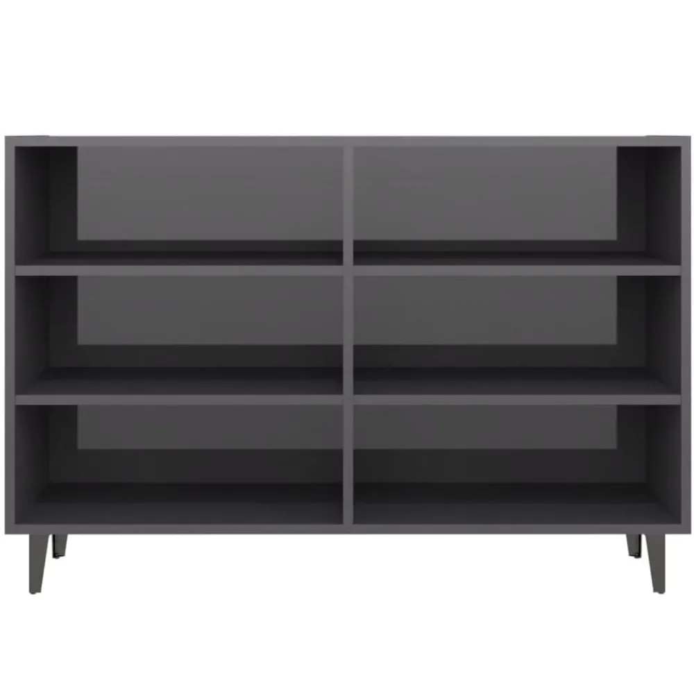 vidaXL Aparador de madera contrachapada 103,5x35x70 cm gris brillante Discount