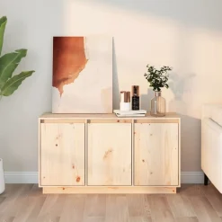 vidaXL Aparador de madera maciza de pino 111x34x60 cm Natural Online