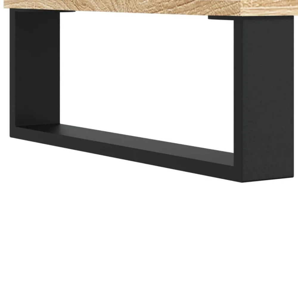 vidaXL Aparador de madera contrachapada 34,5x34x180 cm Roble Sonoma New