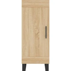 vidaXL Aparador de madera contrachapada 34,5x34x180 cm Roble Sonoma New