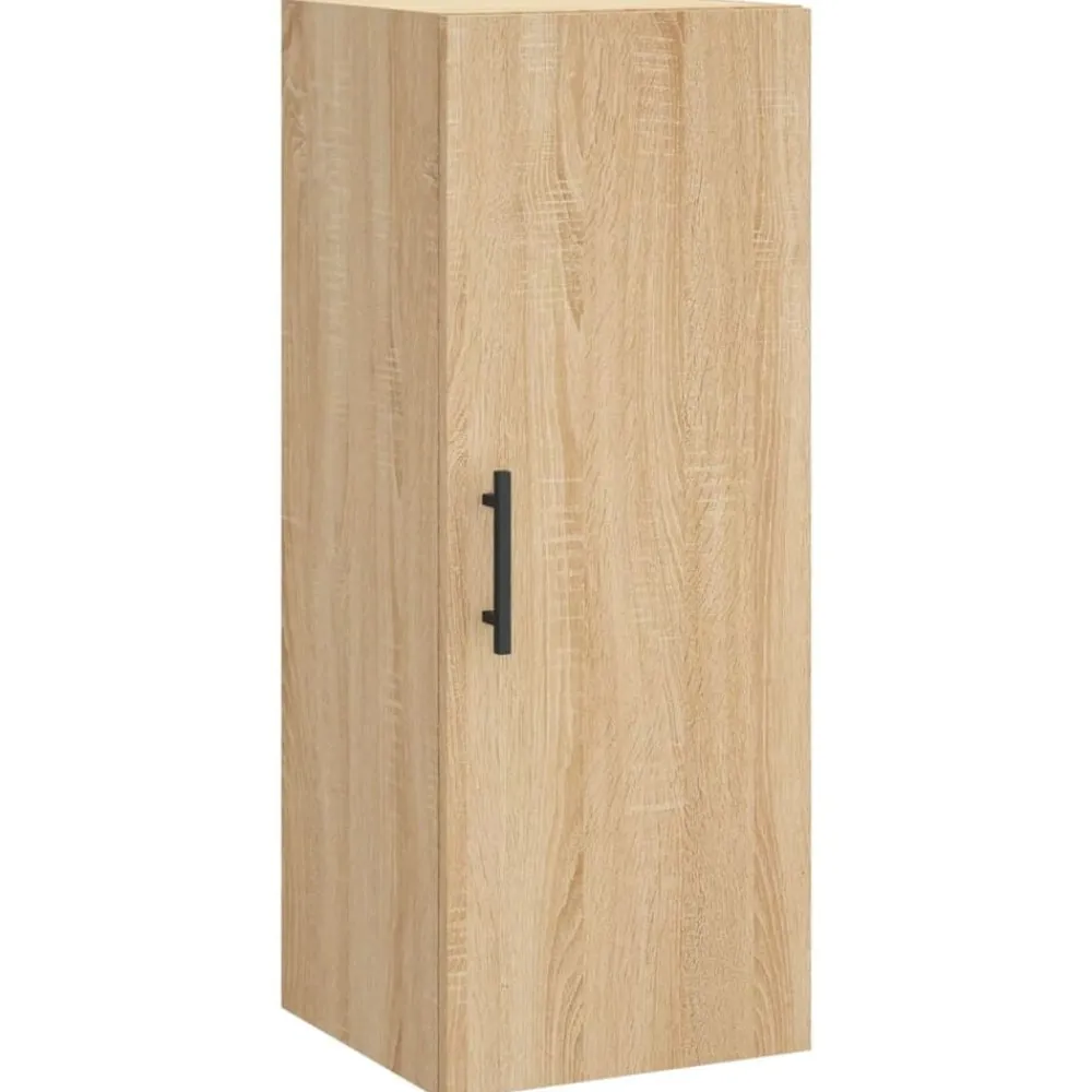 vidaXL Aparador de madera contrachapada 34,5x34x180 cm Roble Sonoma New