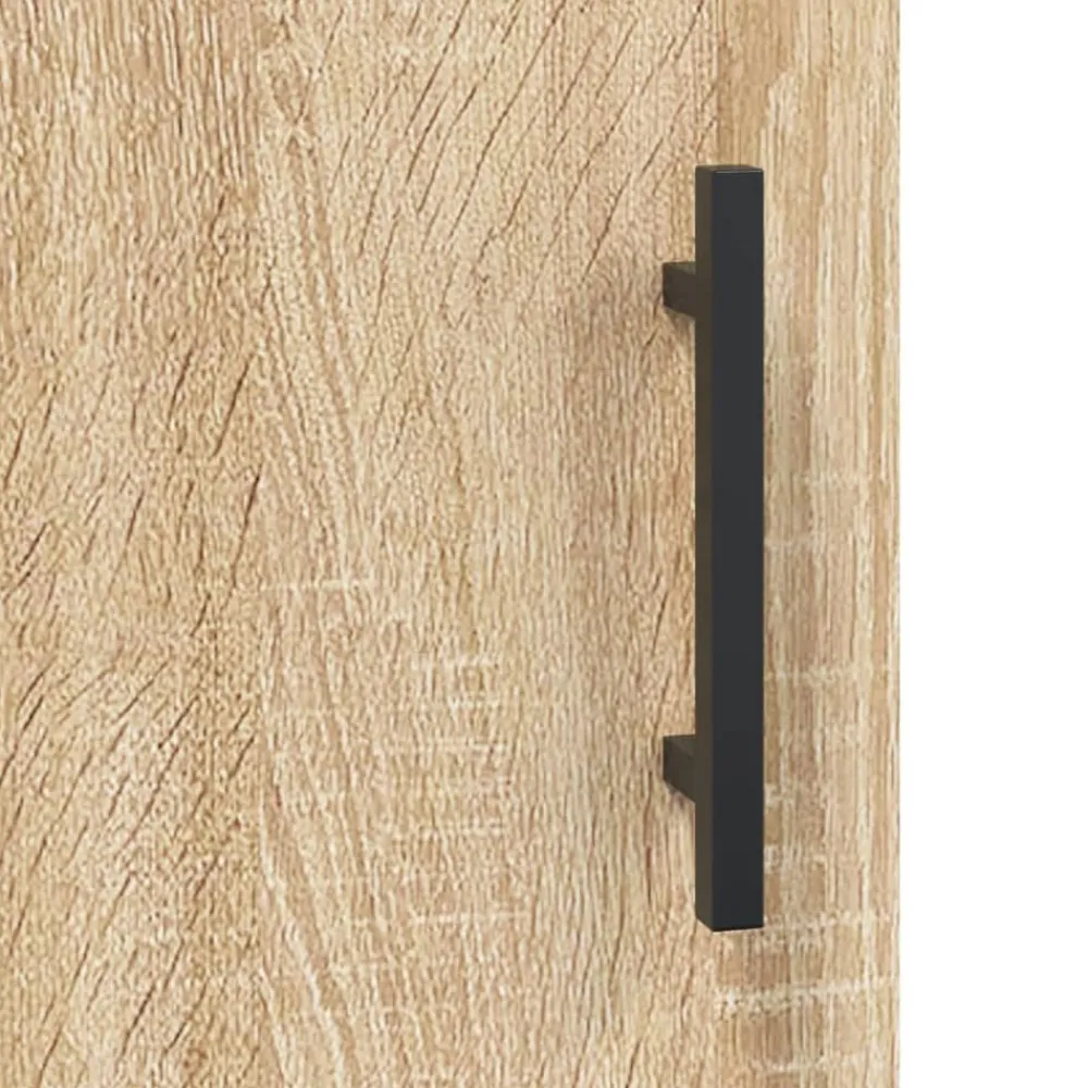 vidaXL Aparador de madera contrachapada 34,5x34x180 cm Roble Sonoma New