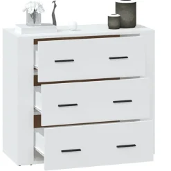 vidaXL Aparador de madera contrachapada 80x33x70 cm Blanco Best