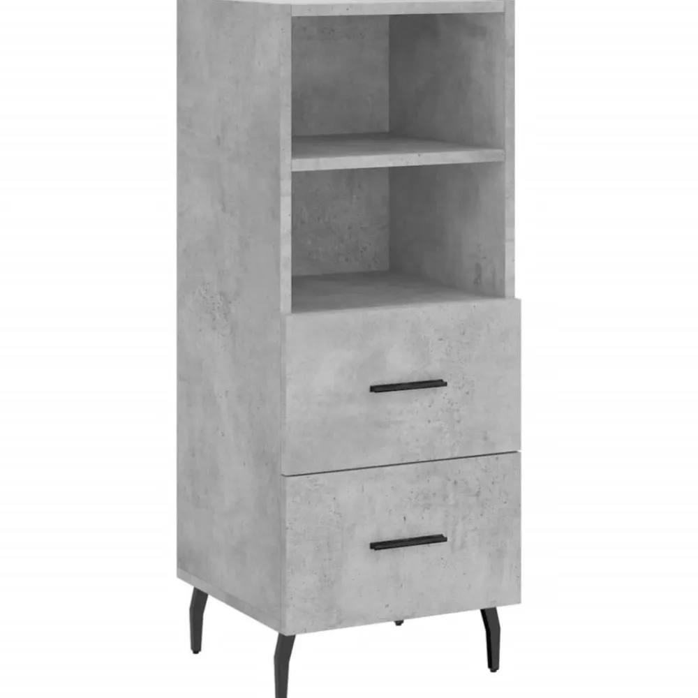 vidaXL Armarios Y Almacenamiento-Aparador de madera contrachapada gris hormigón 34,5x34x180 cm