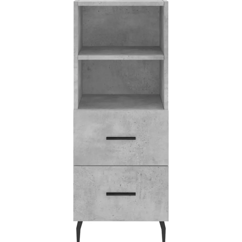 vidaXL Armarios Y Almacenamiento-Aparador de madera contrachapada gris hormigón 34,5x34x180 cm