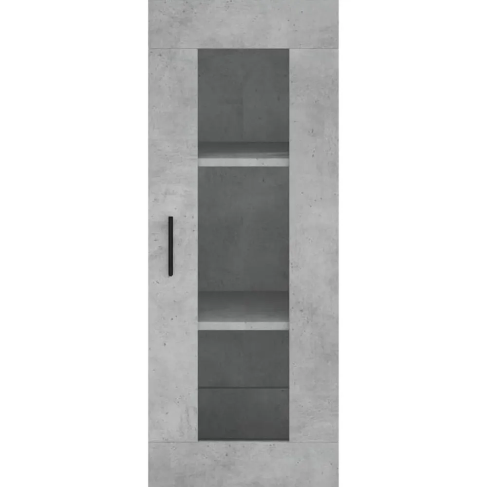 vidaXL Armarios Y Almacenamiento-Aparador de madera contrachapada gris hormigón 34,5x34x180 cm