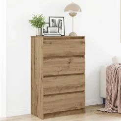 vidaXL Armarios Y Almacenamiento-Aparador de madera de ingeniería roble artisan 60x35x98,5 cm