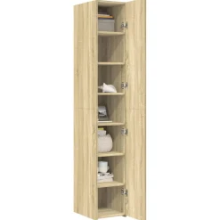 vidaXL Aparador de madera de ingeniería 30x42,5x185 cm Roble Sonoma Online