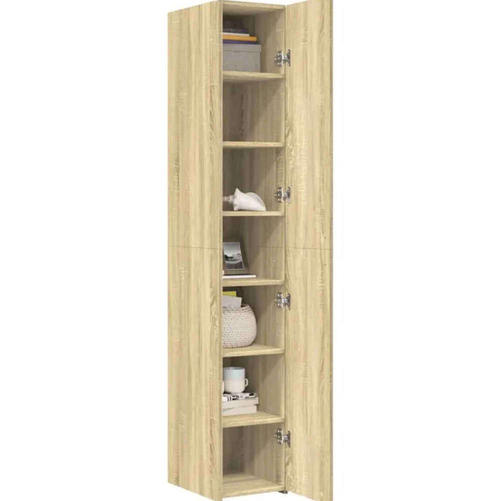 vidaXL Aparador de madera de ingeniería 30x42,5x185 cm Roble Sonoma Online