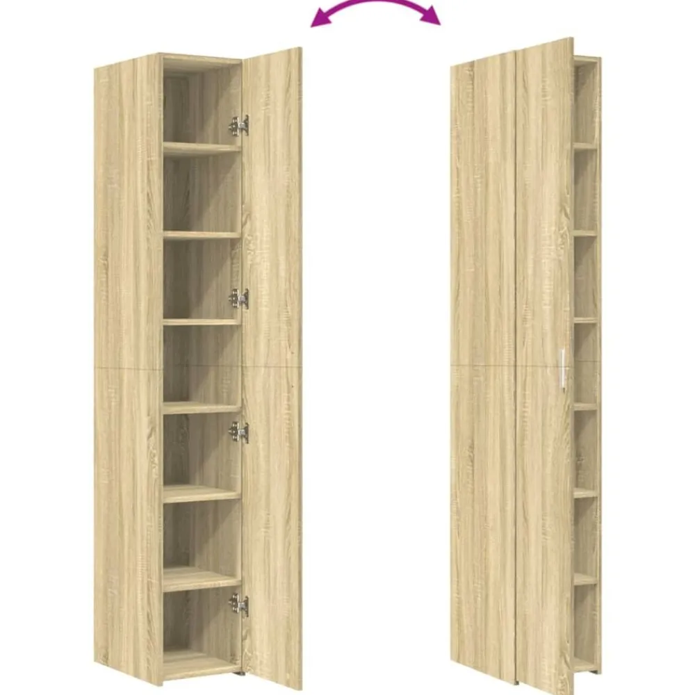 vidaXL Aparador de madera de ingeniería 30x42,5x185 cm Roble Sonoma Online