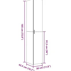 vidaXL Aparador de madera de ingeniería 30x42,5x185 cm Roble Sonoma Online