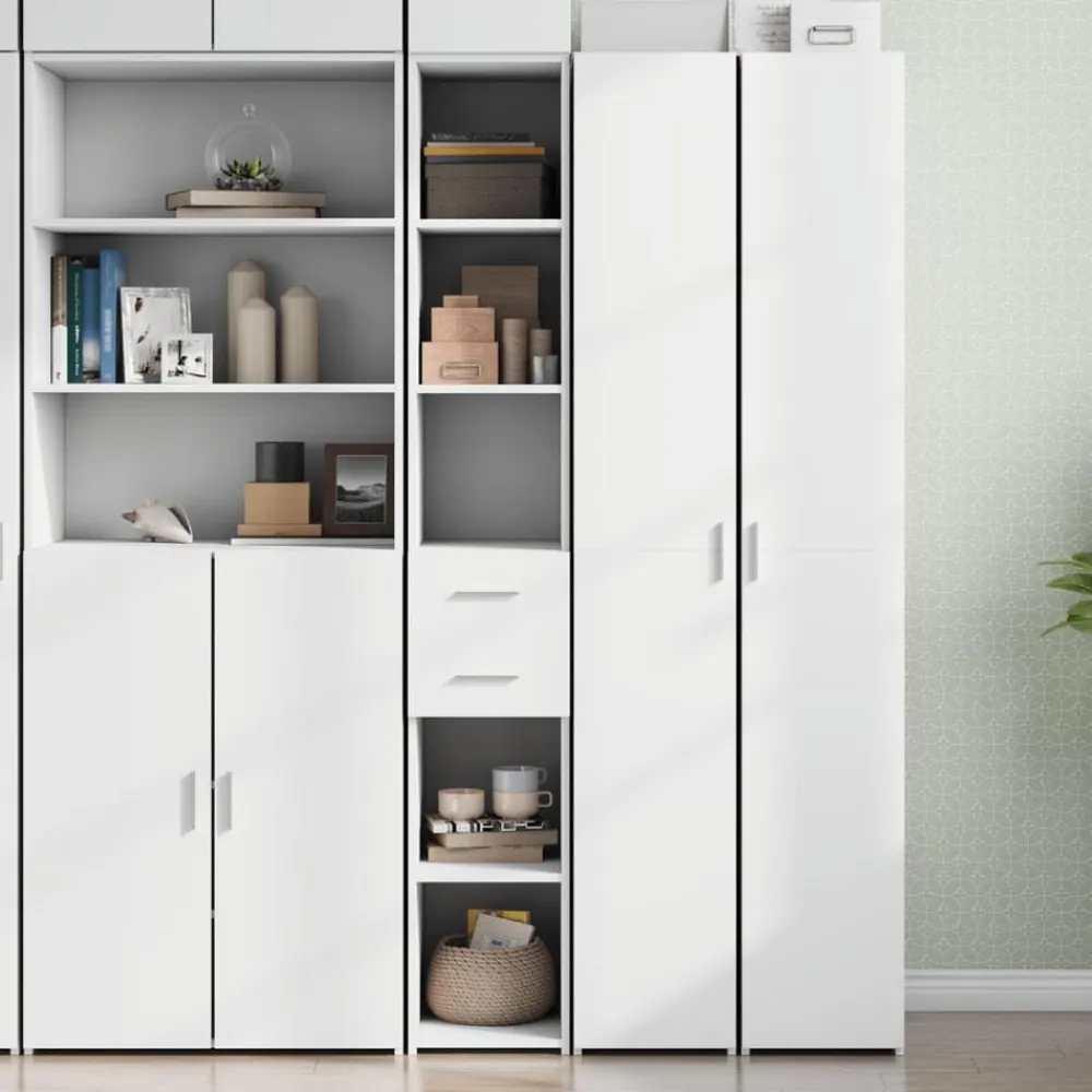 vidaXL Aparador de madera de ingeniería 30x42,5x185 cm Blanco Sale