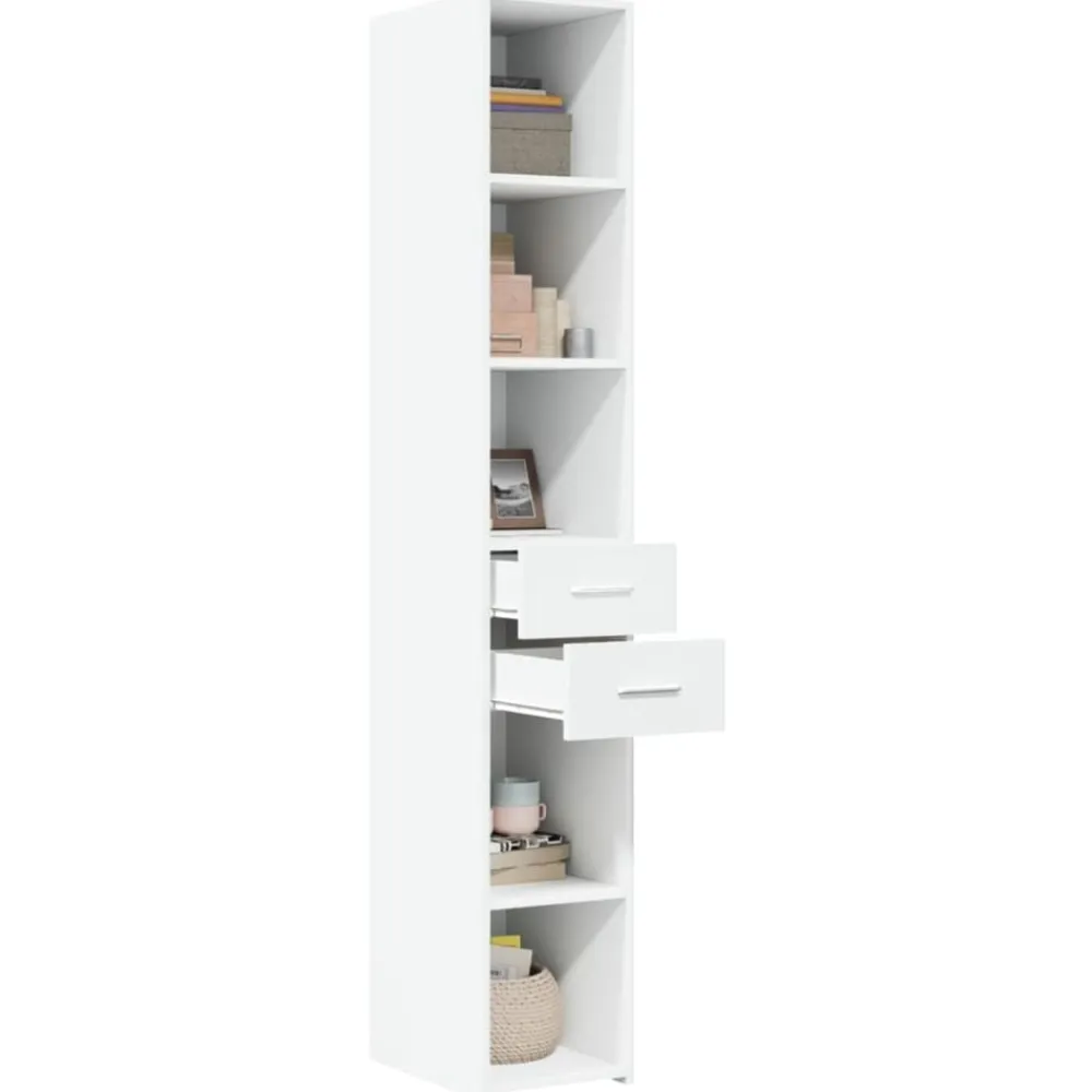 vidaXL Aparador de madera de ingeniería 30x42,5x185 cm Blanco Sale