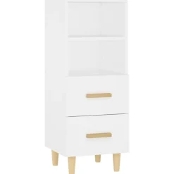 vidaXL Aparador de madera contrachapada 34,5x34x90 cm Blanco New