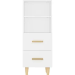 vidaXL Aparador de madera contrachapada 34,5x34x90 cm Blanco New