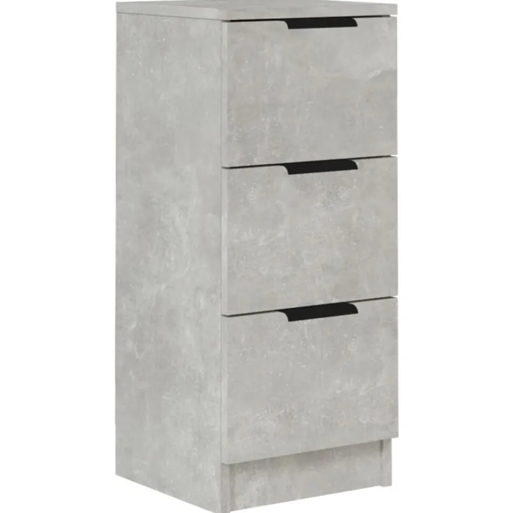 vidaXL Armarios Y Almacenamiento-Aparador de madera contrachapada gris hormigón 30x30x70 cm